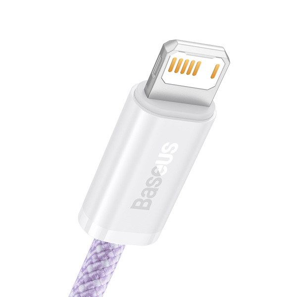 Zdjęcie produktu: Kabel przewód USB - Lightning / iPhone 200cm Baseus Dynamic 2.4A - fioletowy (CALD000505)