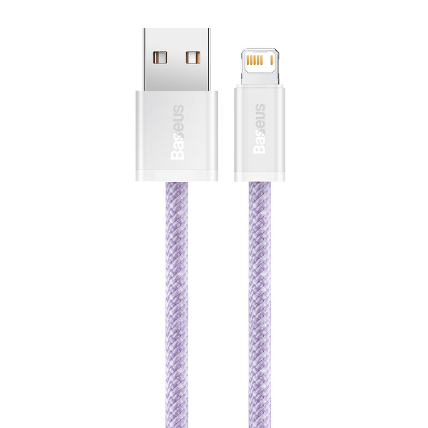 Zdjęcie produktu: Kabel przewód USB - Lightning / iPhone 200cm Baseus Dynamic 2.4A - fioletowy (CALD000505)