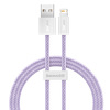 Miniatura zdjęcia: Kabel przewód USB - Lightning / iPhone 100cm Baseus Dynamic 2.4A - fioletowy (CALD000405)