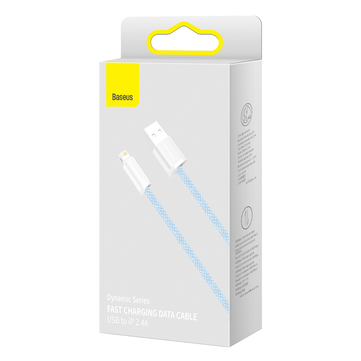 Kabel przewód USB - Lightning / iPhone 100cm Baseus Dynamic 2.4A - niebieski (CALD000403)
