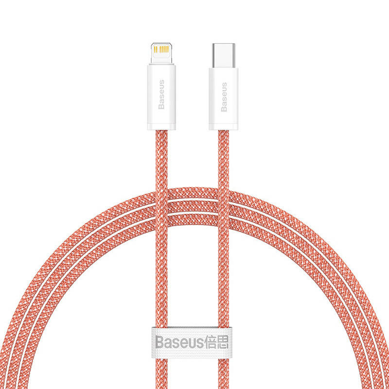 Kabel przewód USB Typ-C - Lightning / iPhone 100cm Baseus Dynamic z obsługą szybkiego ładowania 20W PD - pomarańczowy (CALD000007)