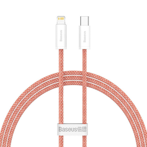Zdjęcie produktu: Kabel przewód USB Typ-C - Lightning / iPhone 100cm Baseus Dynamic z obsługą szybkiego ładowania 20W PD - pomarańczowy (CALD000007)