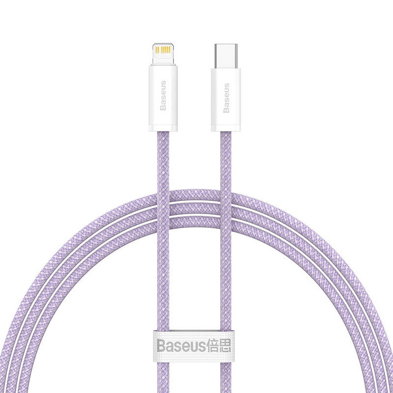 Kabel przewód USB Typ-C - Lightning / iPhone 100cm Baseus Dynamic z obsługą szybkiego ładowania 20W PD - fioletowy (CALD000005)