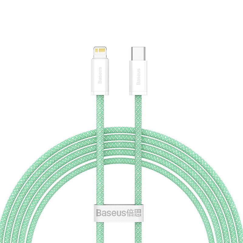 Kabel przewód USB Typ-C - Lightning / iPhone 200cm Baseus Dynamic z obsługą szybkiego ładowania 20W PD - zielony (CALD000106) Kabel przewód USB Typ-C - Lightning / iPhone 200cm Baseus Dynamic z obsługą szybkiego ładowania 20W PD - zielony (CALD000106)