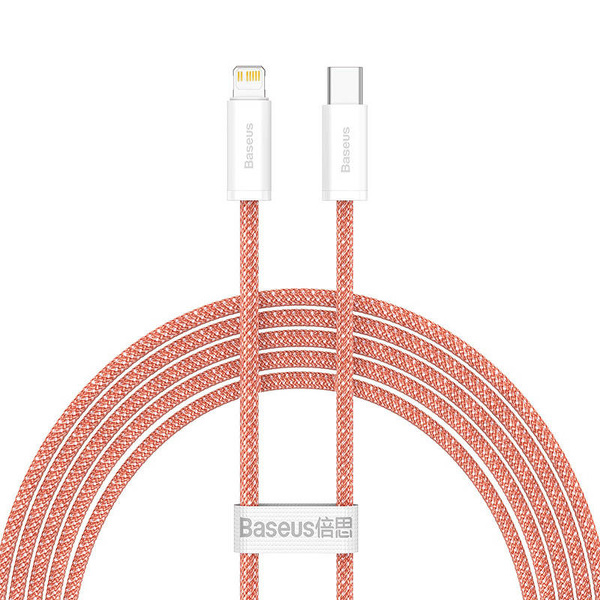 Zdjęcie produktu: Kabel przewód USB Typ-C - Lightning / iPhone 200cm Baseus Dynamic z obsługą szybkiego ładowania 20W PD - pomarańczowy (CALD000107)