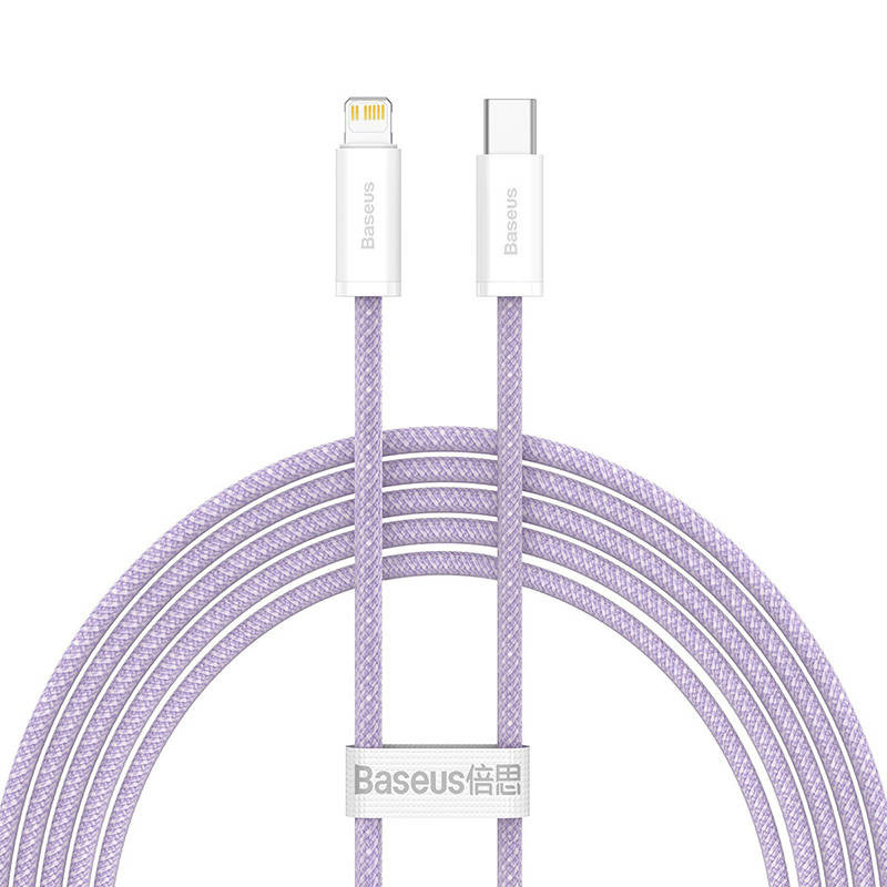 Kabel przewód USB Typ-C - Lightning / iPhone 200cm Baseus Dynamic z obsługą szybkiego ładowania 20W PD - fioletowy (CALD000105)