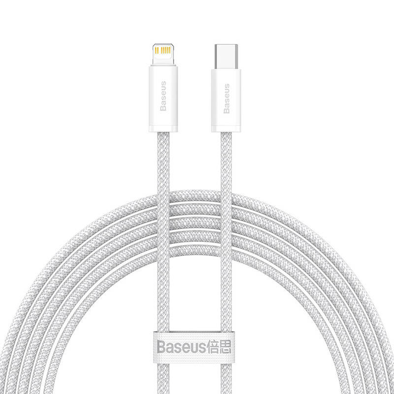 Kabel przewód USB Typ-C - Lightning / iPhone 200cm Baseus Dynamic z obsługą szybkiego ładowania 20W PD - biały (CALD000102) Kabel przewód USB Typ-C - Lightning / iPhone 200cm Baseus Dynamic z obsługą szybkiego ładowania 20W PD - biały (CALD000102)