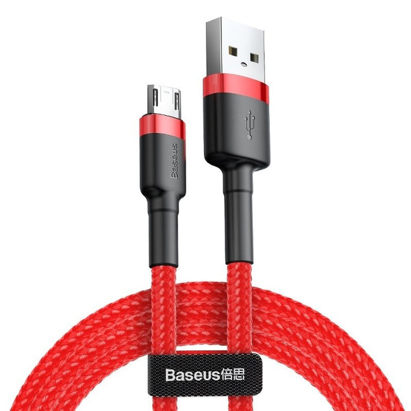 Zdjęcie produktu: Kabel przewód USB - micro USB 200cm Baseus Cafule Quick Charge 1.5A z obsługą szybkiego ładowania - czerwony (CAMKLF-C09)