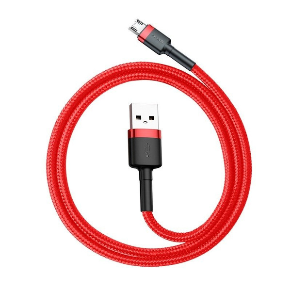 Zdjęcie produktu: Kabel przewód USB - micro USB 200cm Baseus Cafule Quick Charge 1.5A z obsługą szybkiego ładowania - czerwony (CAMKLF-C09)