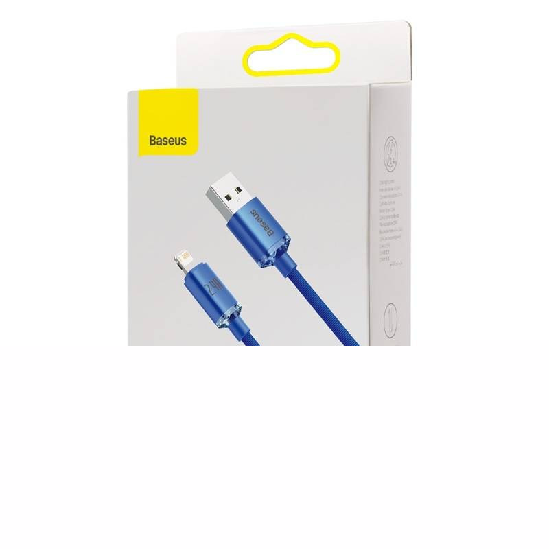 Kabel przewód USB - Lightning / iPhone 200cm Baseus Crystal 2.4A - niebieski (CAJY000103) Kabel przewód USB - Lightning / iPhone 200cm Baseus Crystal 2.4A - niebieski (CAJY000103)