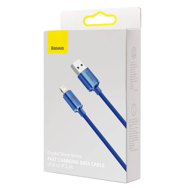 Zdjęcie produktu: Kabel przewód USB - Lightning / iPhone 200cm Baseus Crystal 2.4A - niebieski (CAJY000103) Zdjęcie produktu: Kabel przewód USB - Lightning / iPhone 200cm Baseus Crystal 2.4A - niebieski (CAJY000103)