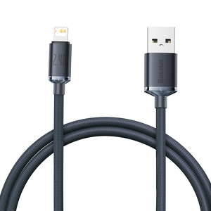 Miniatura produktu: Kabel przewód USB - Lightning / iPhone 120cm Baseus Crystal 2.4A - czarny (CAJY000001)