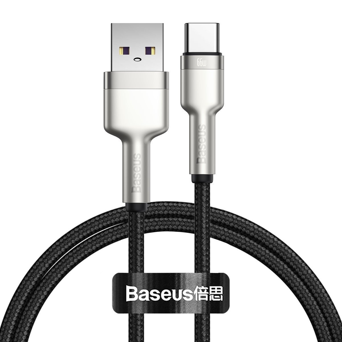 Kabel przewód USB Typ-C 100cm Baseus Cafule Quick Charge 66W z obsługą szybkiego ładowania - czarny (CAKF000101)