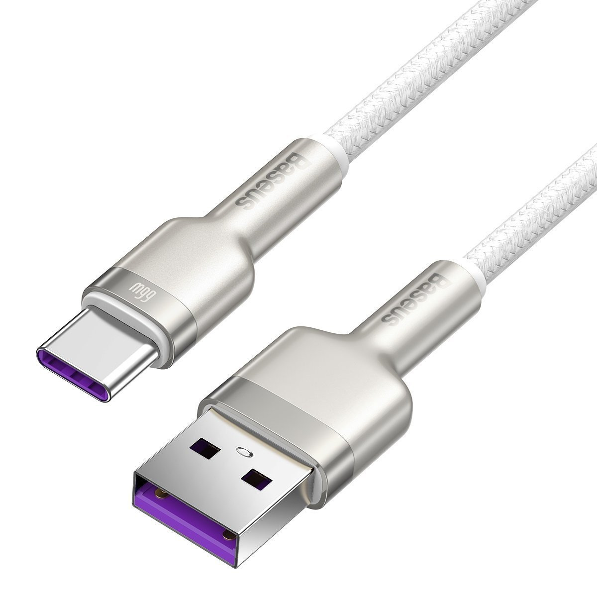Kabel przewód USB Typ-C 200cm Baseus Cafule Quick Charge 66W z obsługą szybkiego ładowania - biały (CAKF000202)