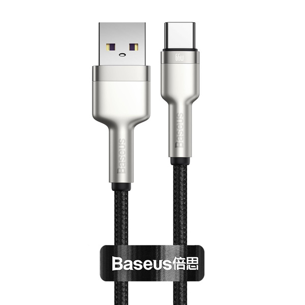 Zdjęcie produktu: Kabel przewód USB Typ-C 25cm Baseus Cafule Quick Charge 66W z obsługą szybkiego ładowania - czarny (CAKF000001)
