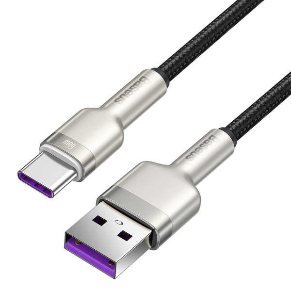 Zdjęcie produktu: Kabel przewód USB Typ-C 25cm Baseus Cafule Quick Charge 66W z obsługą szybkiego ładowania - czarny (CAKF000001)