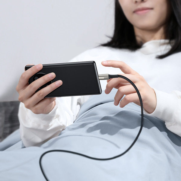 Zdjęcie produktu: Kabel przewód USB Typ-C 200cm Baseus Water Drop-shaped, LED 66W, 6A z obsługą szybkiego ładowania - czarny (CATSD-N01)