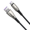 Miniatura zdjęcia: Kabel przewód USB Typ-C 100cm Baseus Water Drop-shaped, LED 66W, 6A z obsługą szybkiego ładowania - czarny (CATSD-M01)