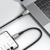 Miniatura zdjęcia: Kabel przewód USB Typ-C 100cm Baseus Water Drop-shaped, LED 66W, 6A z obsługą szybkiego ładowania - czarny (CATSD-M01)