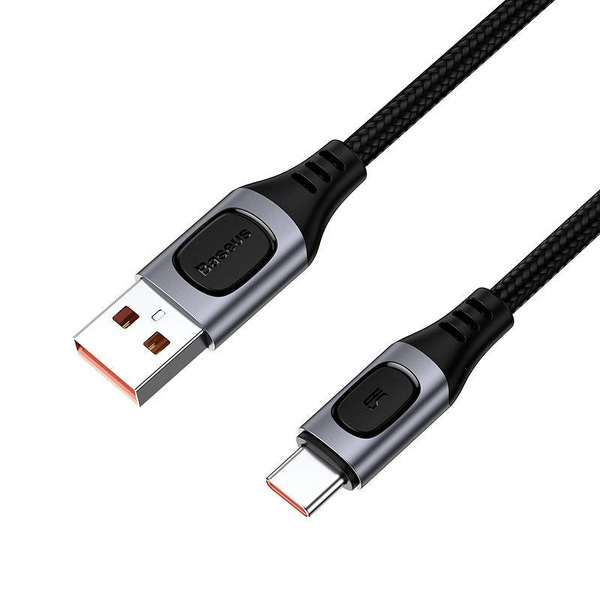 Zdjęcie produktu: Kabel przewód USB Typ-C 100cm Baseus Flash QC 3.0, Huawei SCP, Samsung AFC, PD, 5A - szary (CATSS-A0G)