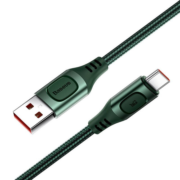 Zdjęcie produktu: Kabel przewód USB Typ-C 100cm Baseus Flash QC 3.0, Huawei SCP, Samsung AFC, PD, 5A - zielony (CATSS-A06)