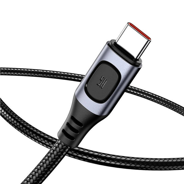 Zdjęcie produktu: Kabel przewód USB Typ-C 200cm Baseus Flash QC 3.0, Huawei SCP, Samsung AFC, PD, 5A - szary (CATSS-B0G)