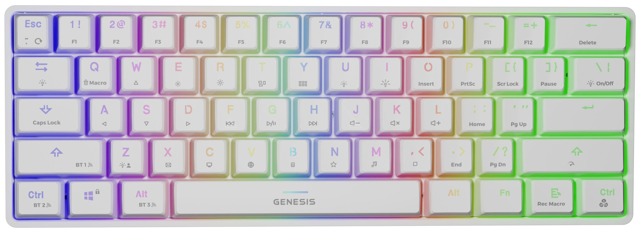 Klawiatura Mechaniczna Genesis Thor 660 US, bezprzewodowa, podświetlenie RGB, biała