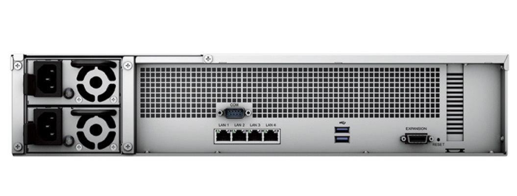 Serwer plików Synology RS2421RP+ 12-bay, 4-core 2.2GHz AMD Ryzen V1500B, 16 GB DDR4 ECC UDIMM, 4xGbE LAN, 2x USB 3.2. 1 x Gen3 x8 slot, Zasilacz nadmiarowy