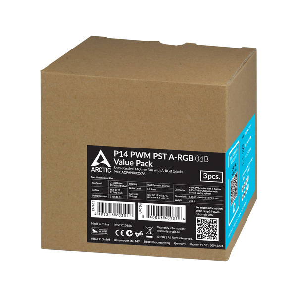 Zdjęcie produktu: Arctic P14 PWM PST ARGB 3szt. (ACFAN00257A)