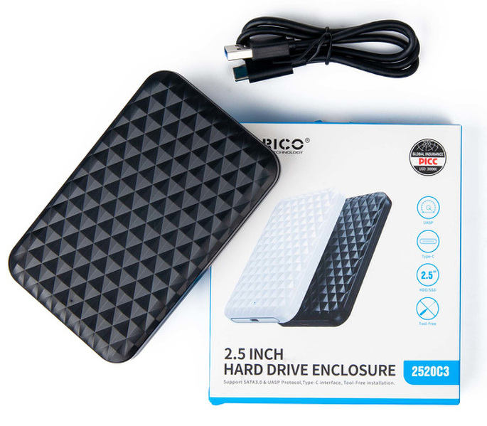 Zdjęcie produktu: Obudowa zewnętrzna na dysk 2,5" HDD/SSD ORICO, SATA III, USB TYP-C - USB-A 3.1 5Gbps (2520C3-BK-EP) Zdjęcie produktu: Obudowa zewnętrzna na dysk 2,5" HDD/SSD ORICO, SATA III, USB TYP-C - USB-A 3.1 5Gbps (2520C3-BK-EP)
