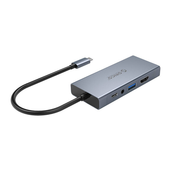 Zdjęcie produktu: Adapter Hub 5w1 Orico, HDMI 4K + USB 3.0 + VGA + AUX + USB-C PD 60W Zdjęcie produktu: Adapter Hub 5w1 Orico, HDMI 4K + USB 3.0 + VGA + AUX + USB-C PD 60W