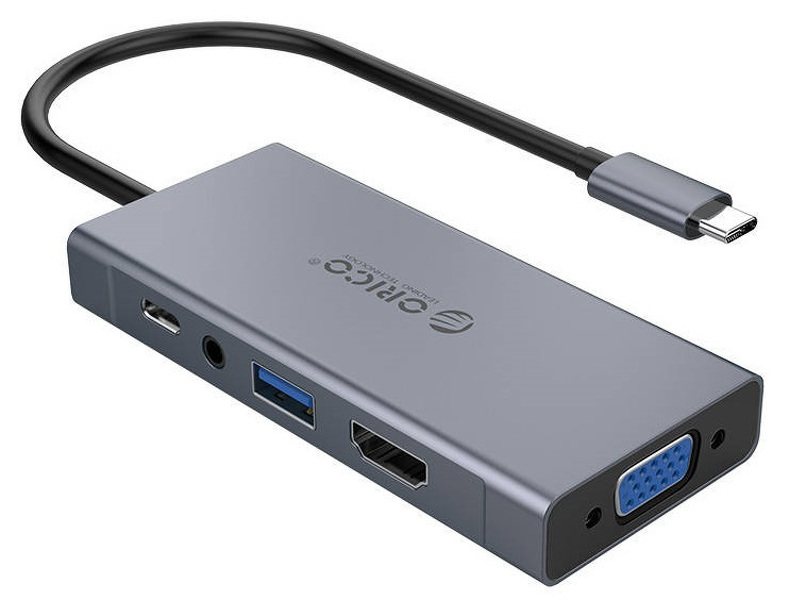 Zdjęcie produktu: Adapter Hub 5w1 Orico, HDMI 4K + USB 3.0 + VGA + AUX + USB-C PD 60W Zdjęcie produktu: Adapter Hub 5w1 Orico, HDMI 4K + USB 3.0 + VGA + AUX + USB-C PD 60W