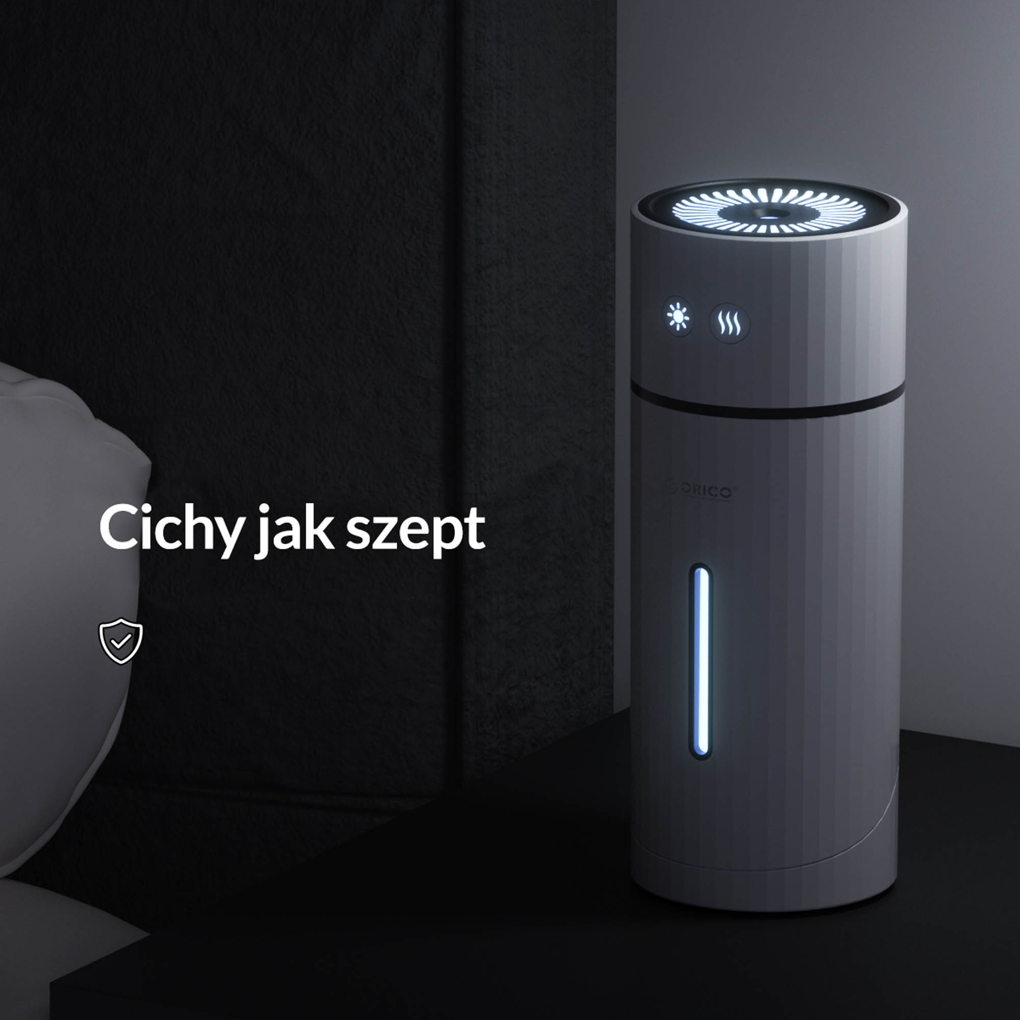 Nawilżacz powietrza ORICO na USB samochodowy biały (D20-WH-BP)