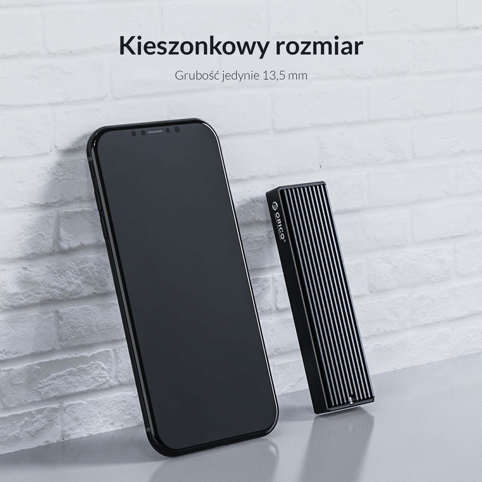 Obudowa zewnętrzna na dysk SSD M.2 (PCIe/NVMe) ORICO USB 3.1 Gen2 Typ-C 10Gbps (M2PV-C3-BK-EP)