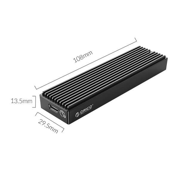 Zdjęcie produktu: Obudowa zewnętrzna na dysk SSD M.2 (PCIe/NVMe) ORICO USB 3.1 Gen2 Typ-C 10Gbps (M2PV-C3-BK-EP)
