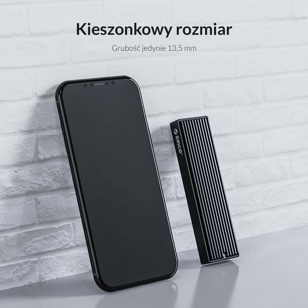 Zdjęcie produktu: Obudowa zewnętrzna na dysk SSD M.2 (PCIe/NVMe) ORICO USB 3.1 Gen2 Typ-C 10Gbps (M2PV-C3-BK-EP)