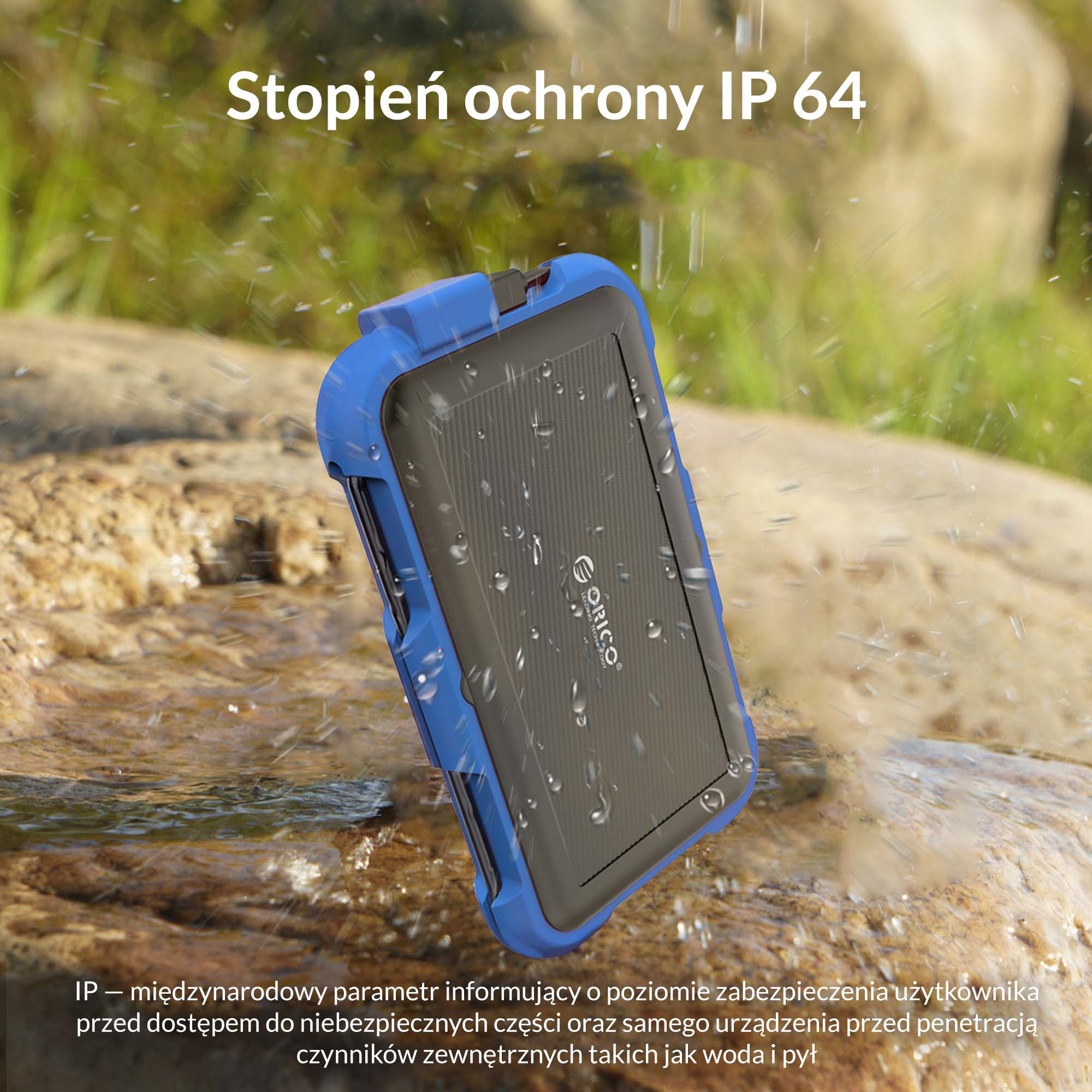 Obudowa zewnętrzna na dysk 2,5" HDD/SSD ORICO, pancerna, SATA III, USB-A 3.0 5Gbps (2739U3-BL-BP)