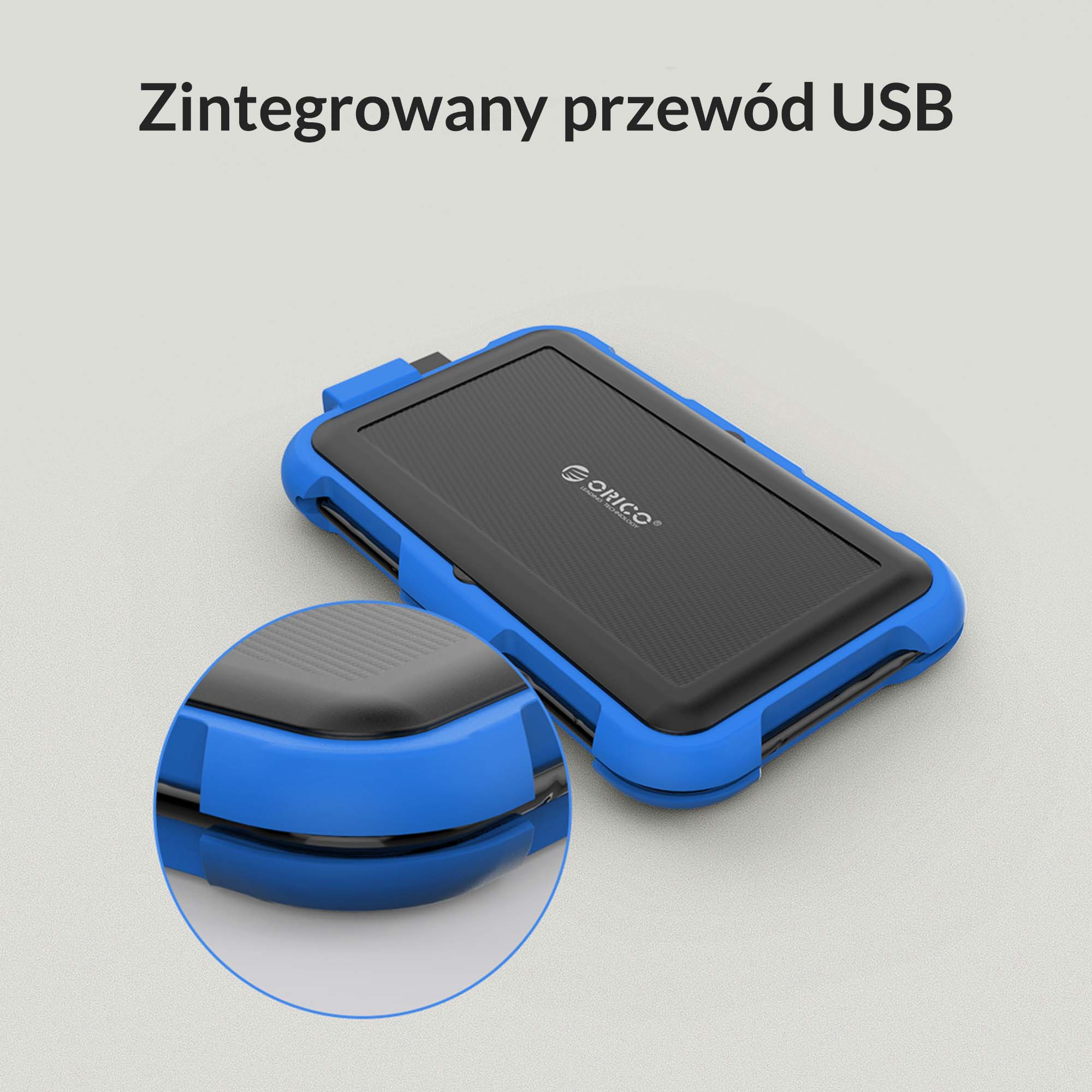 Obudowa zewnętrzna na dysk 2,5" HDD/SSD ORICO, pancerna, SATA III, USB-A 3.0 5Gbps (2739U3-BL-BP)