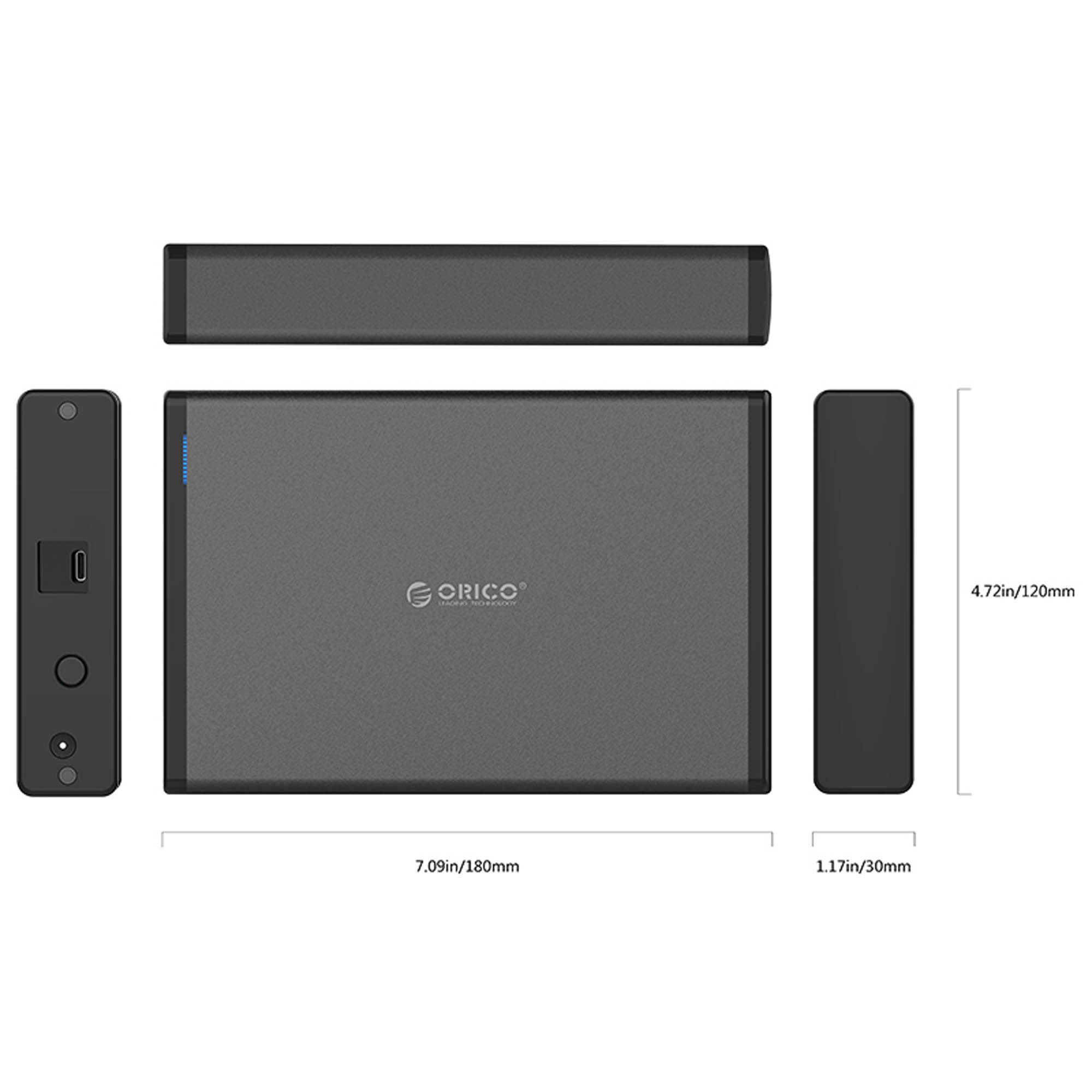 Obudowa zewnętrzna na dysk 3,5" HDD/SSD ORICO SATA USB 3.1 gen.1 - czarna (7688C3-EU-BK-BP)