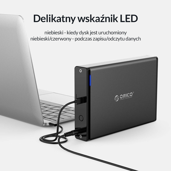 Zdjęcie produktu: Obudowa zewnętrzna na dysk 3,5" HDD/SSD ORICO SATA USB 3.1 gen.1 - czarna (7688C3-EU-BK-BP)