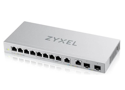 Miniatura produktu: Switch Zyxel 12 portowy, niezarządzalny przełącznik 8 x multigigabitowy z 2 x portami 2.5G i 2 x slotami 10G SFP+ XGS1010-12-ZZ0101F