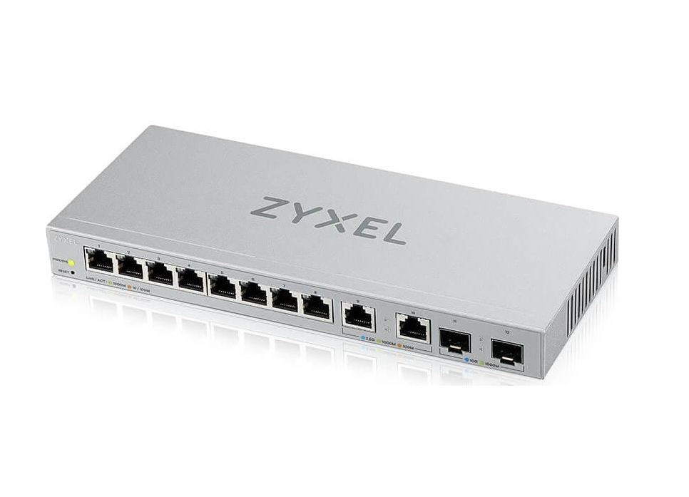 Switch Zyxel 12 portowy, zarządzalny przełącznik 8 x multigigabitowy, z 2 x portami 2.5G i 2 x slotami 10G SFP+XGS1210-12-ZZ0101F