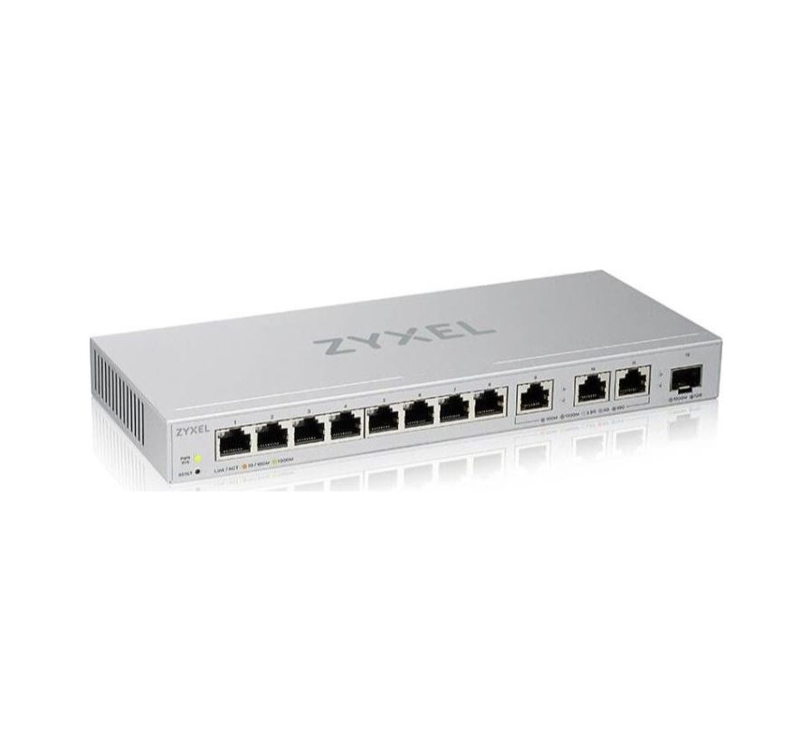 Switch Zyxel 12 portowy, zarządzalny przełącznik 8 x multigigabitowy, z 3 x portami 2.5G i 1 x slotem 10G SFP+XGS1250-12-ZZ0101F