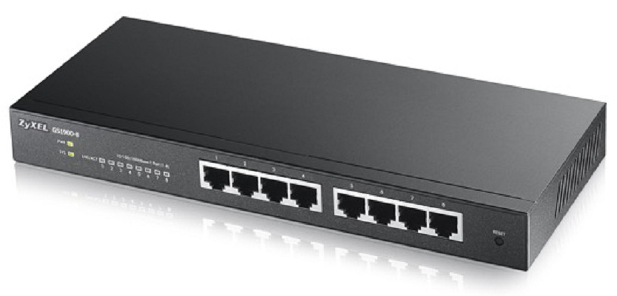 Zdjęcie produktu: Switch Zyxel 8x10/100/1000Mbps Smart Managed GS1900-8-EU0101F