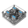 Miniatura zdjęcia: Hub 4x USB 3.0 ORICO 5 Gbps USB-A aktywny (MH4U-U3-03-CR-BP)