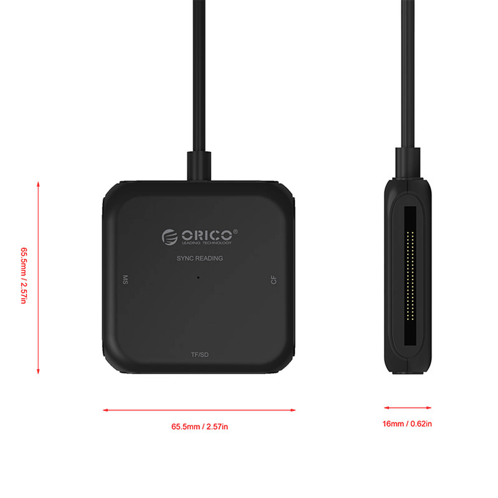 Czytnik kart ORICO pamięci SD/TF/CF/MS na USB 3.1 gen.1 (CRS31A-03-BK-BP)