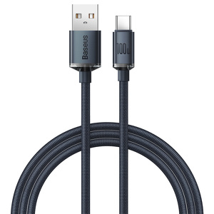 Miniatura produktu: Kabel przewód USB Typ-C 120cm Baseus Crystal 100W 20V/5A - czarny (CAJY000401)