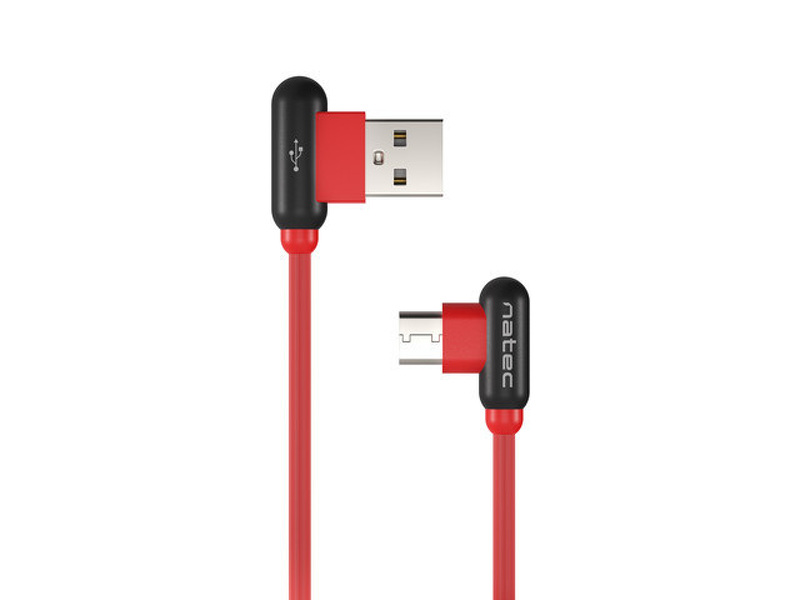 Zdjęcie produktu: Natec Prati kątowy kabel USB-C (M) do USB-A (M) 1m czerwony Zdjęcie produktu: Natec Prati kątowy kabel USB-C (M) do USB-A (M) 1m czerwony