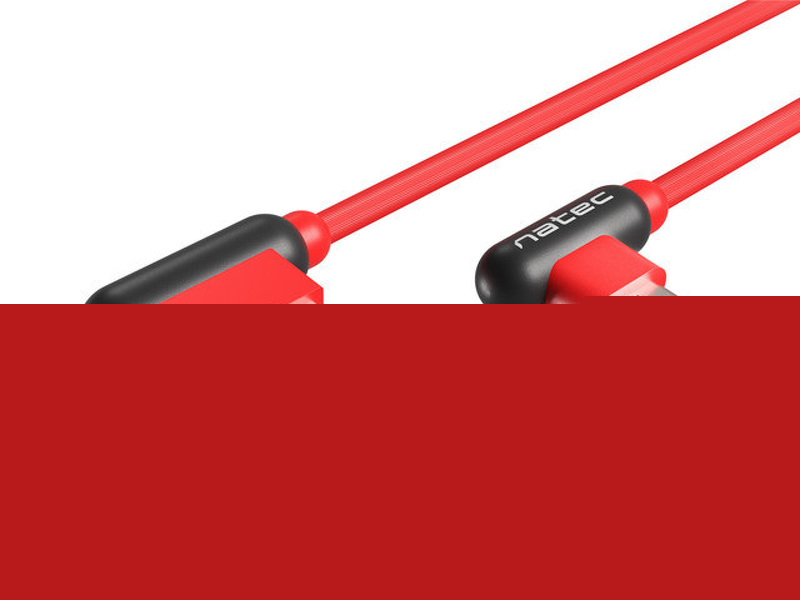 Zdjęcie produktu: Natec Prati kątowy kabel USB-C (M) do USB-A (M) 1m czerwony Zdjęcie produktu: Natec Prati kątowy kabel USB-C (M) do USB-A (M) 1m czerwony