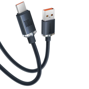 Miniatura produktu: Kabel przewód USB Typ-C 200cm Baseus Crystal 100W 20V/5A - czarny (CAJY000501)
